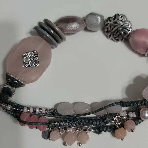 Silpada Necklace and Bracelet Sterling Silver Pink Rose Quartz Mother of Pearls. - Picture 6 of 7